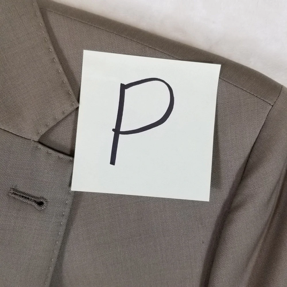 Hammer Made Blazer Mens 42R Taupe Wool 2-Button Suit Jacket PX2NSFP